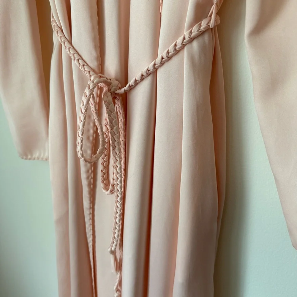 Ralph Montenero Vintage Pink Peignoir Set Maxi Slip Nightgown and Robe S
